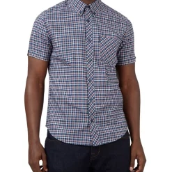 Top 10 🔔 Ben Sherman Oxford Overcheck Short Sleeve 👕 Shirt In Blue Denim 😉