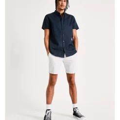 Best Pirce 🤩 Kenji Lovejoy Linen Blend Short Sleeve 👕 Shirt Navy 🛒