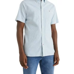 Buy ✔️ Tommy Hilfiger Flex Poplin Stripe Short Sleeve 👚 Shirt In Shibori Blue/White ⌛