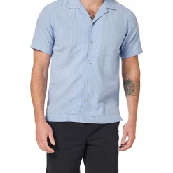 Cheapest 🤩 Blazer Pierce Short Sleeve Seersucker 👕 Shirt In Blue 🔔