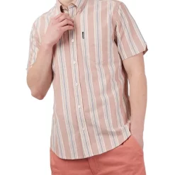 Coupon ⭐ Ben Sherman Block Stripe Short Sleeve 👚 Shirt In Dark Pink 😉