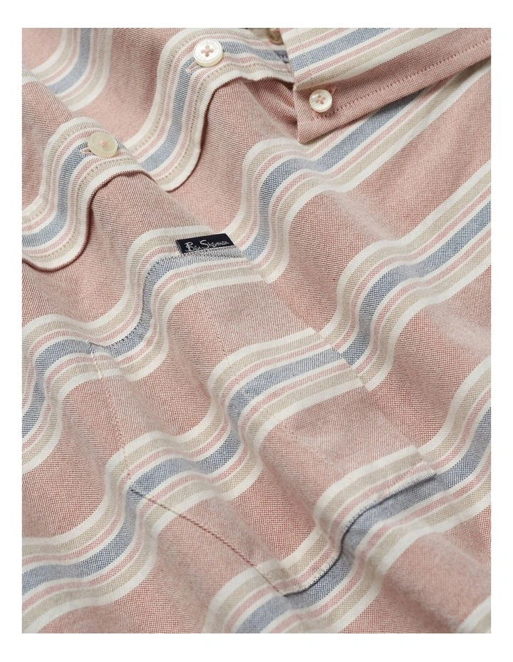 Coupon β Ben Sherman Block Stripe Short Sleeve π Shirt In Dark Pink π - Image 4