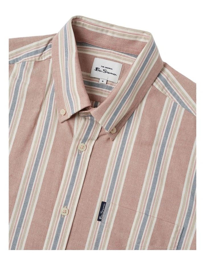 Coupon β Ben Sherman Block Stripe Short Sleeve π Shirt In Dark Pink π - Image 5