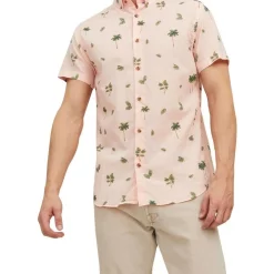 Brand new 🤩 Jack & Jones Tropibird Short Sleeve 👕 Shirt In Gossamer Pink 👏