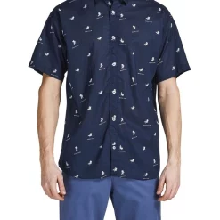 Deals 🧨 Jack & Jones Aloha Allover Print Short Sleeve 👕 Shirt In Navy Blazer 👍