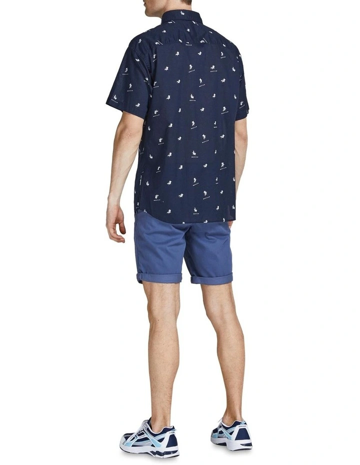 Deals 𧨠Jack & Jones Aloha Allover Print Short Sleeve π Shirt In Navy Blazer π - Image 2