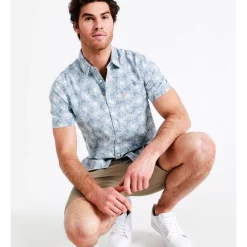 New 🔥 Maddox Woodwork Print Short Sleeve 👚 Shirt In Blue ✨