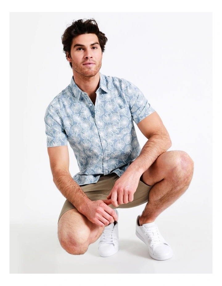 New π₯ Maddox Woodwork Print Short Sleeve π Shirt In Blue β¨