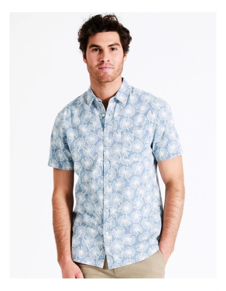 New π₯ Maddox Woodwork Print Short Sleeve π Shirt In Blue β¨ - Image 2