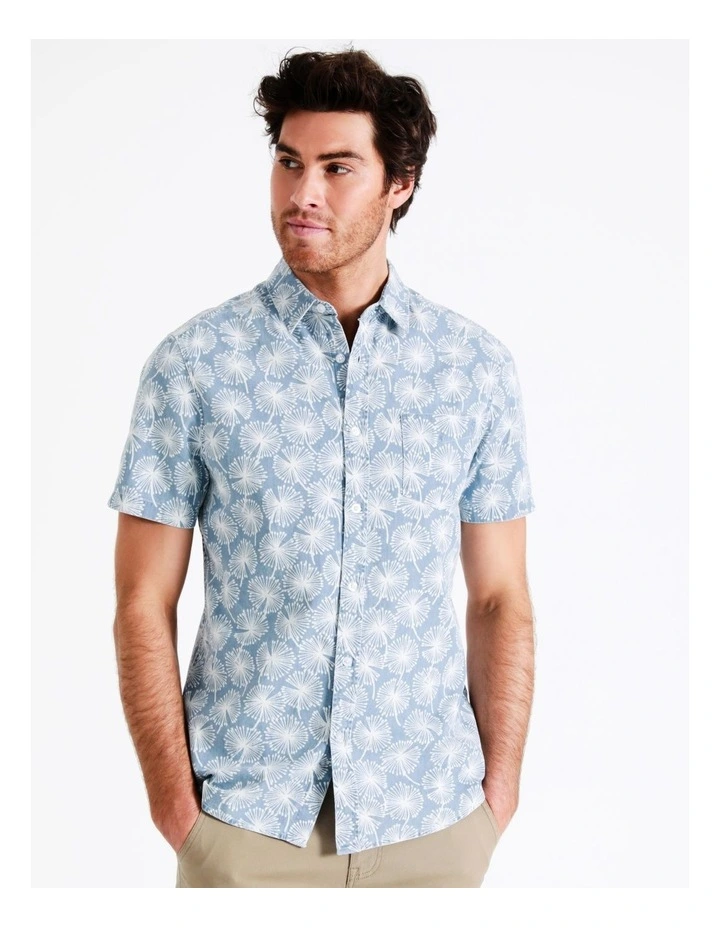 New π₯ Maddox Woodwork Print Short Sleeve π Shirt In Blue β¨ - Image 5