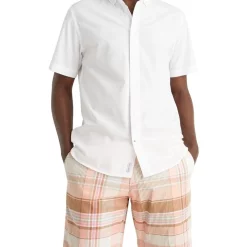 Brand new 🛒 Tommy Hilfiger Natural Soft Poplin Short Sleeve 👚 Shirt In Optic White 🛒