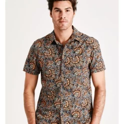 Brand new 🔔 Maddox Tyagarah Print Short Sleeve 👚 Shirt In Navy 😀