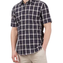 Budget 🌟 Ben Sherman Textured Check Short Sleeve 👕 Shirt In Marine 😀