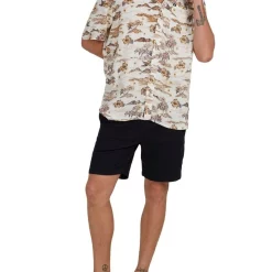 Best Sale 🌟 Quiksilver Sunset Short Sleeve 👕 Shirt In Stone 😉