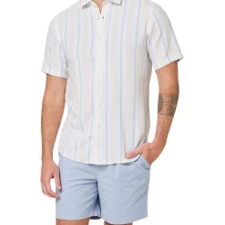 Coupon 👍 Blazer Como Stripe 👚 Shirt In White 👏