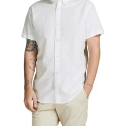 Best Pirce ⭐ Jack & Jones ☀️ Summer 👕 Shirt Short Sleeve 👕 Shirt In White 🎉