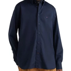 Outlet 💯 Tommy Hilfiger Flex Poplin Long Sleeve 👕 Shirt In Desert Sky ❤️