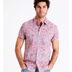 Best deal 👍 Warlukurlangu Artists X Maddox Red Mallee Flower Dreaming Print Short Sleeve 👕 Shirt In Cream 🛒