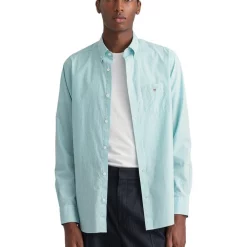 Best reviews of 🔔 Gant Regular Broadcloth Banker Long Sleeve 👚 Shirt In Aqua Green 🤩