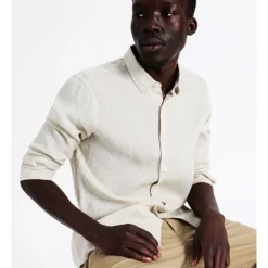 Budget 💯 Blaq Bondi Linen Long Sleeve Relaxed 👕 Shirt In Oatmeal 🤩