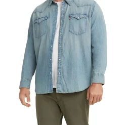 Outlet ⭐ Levi's Big & Tall Barstow Western 👕 Shirt Red Cast Stone 🤩