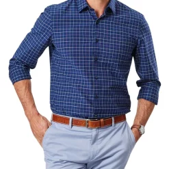 Best reviews of 💯 Gazman Oxford Check Long Sleeve 👕 Shirt In Navy 🌟