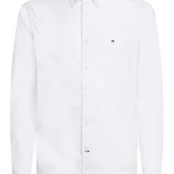 Outlet 💯 Tommy Hilfiger 1985 Flex Oxford Long Sleeve 👕 Shirt In White ✔️