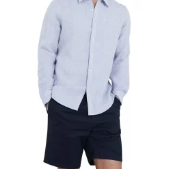 Discount ✨ French Connection Linen Classic Fit 👚 Shirt In Blue 😉