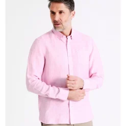 Best Pirce 🤩 Reserve Bodega Linen Button Down Long Sleeve 👕 Shirt In Pink 🥰