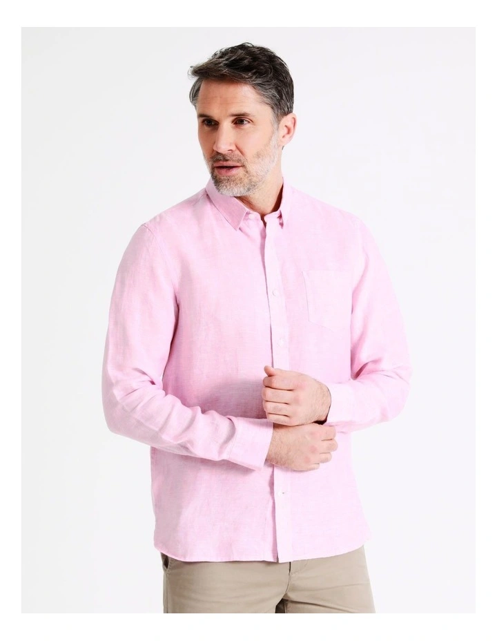 Best Pirce π€© Reserve Bodega Linen Button Down Long Sleeve π Shirt In Pink π₯°