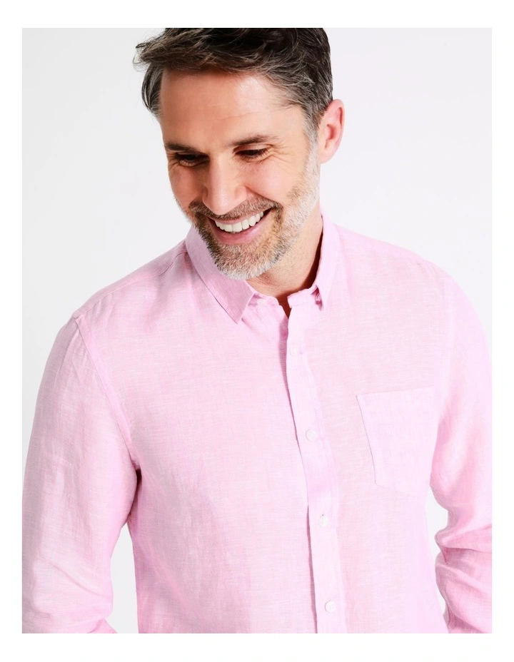 Best Pirce π€© Reserve Bodega Linen Button Down Long Sleeve π Shirt In Pink π₯° - Image 4