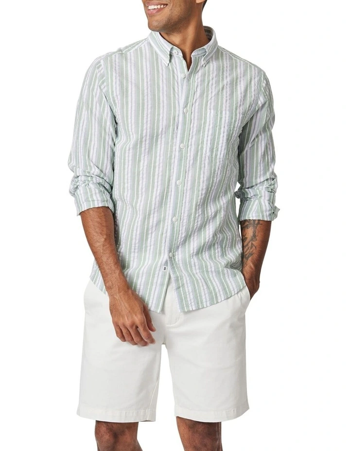 Discount π Blazer Ryland Long Sleeve Seersucker π Shirt In Sage π