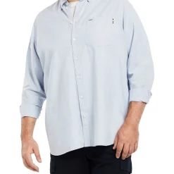 Coupon 🧨 Tommy Hilfiger Big And Tall Solid Oxford Long Sleeve 👕 Shirt In Cloudy Blue 🥰