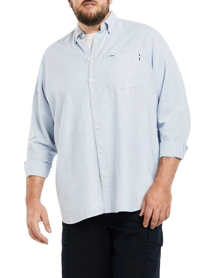 Coupon 𧨠Tommy Hilfiger Big And Tall Solid Oxford Long Sleeve π Shirt In Cloudy Blue π₯°