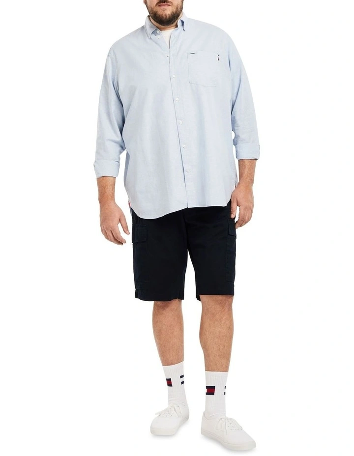 Coupon 𧨠Tommy Hilfiger Big And Tall Solid Oxford Long Sleeve π Shirt In Cloudy Blue π₯° - Image 2