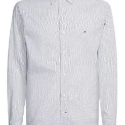 Buy 💯 Tommy Hilfiger Flex Mini Geo Print Long Sleeve 👚 Shirt In White/Carbon Navy 🧨