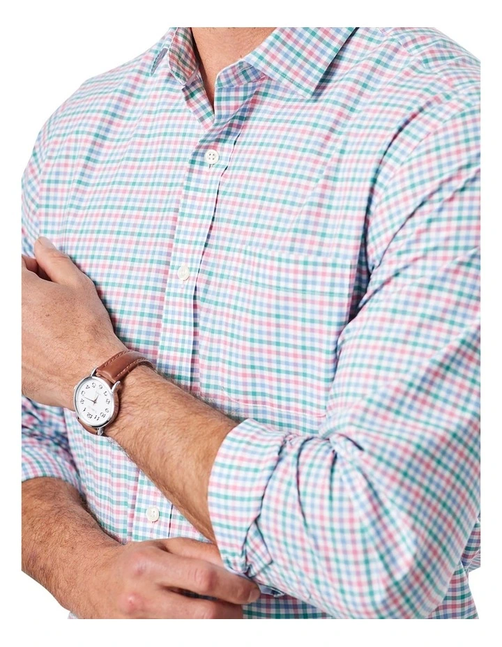 Discount β¨ Gazman Easy Care Twill Multi Check Long Sleeve π Shirt In Pink βοΈ - Image 3