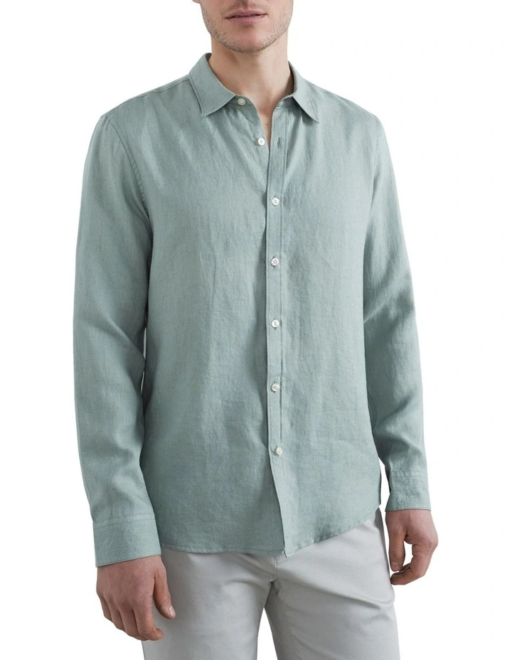 Best reviews of π French Connection Linen Classic Fit π Shirt In Green β€οΈ