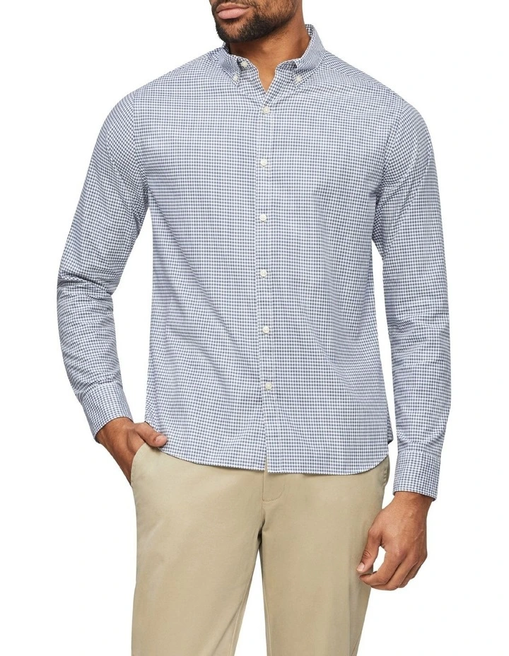 Best Pirce π₯° Van Heusen Long Sleeve Mini Check π Shirt In Navy π₯