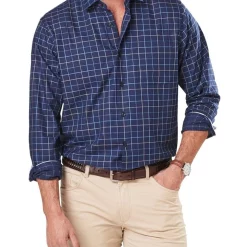 Outlet 🧨 Gazman Easy Care Twill Check Long Sleeve 👚 Shirt ✔️