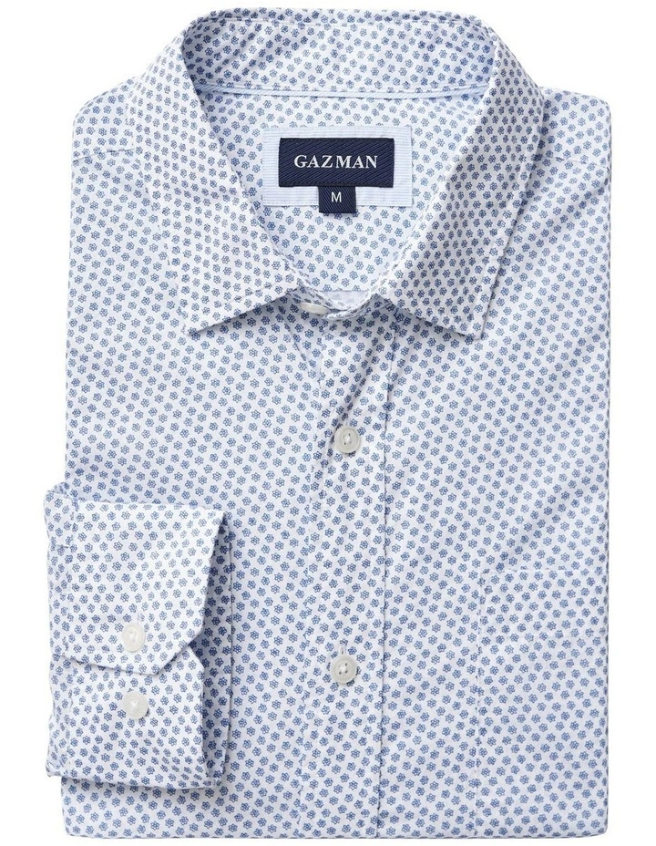 Coupon π Gazman Casual Mini Floral Print Long Sleeve π Shirt In Blue β - Image 4