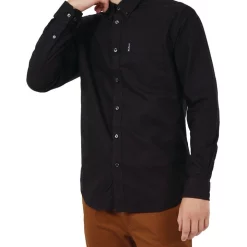 Buy ✨ Ben Sherman Signature Organic Oxford Long Sleeve 👕 Shirt In Barely Black 🔔