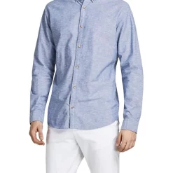 Flash Sale ✨ Jack & Jones 🌞 Summer Long Sleeve 👕 Shirt In Faded Denim 👍