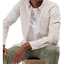 Outlet 🎁 Barbour Kane Tailored 👚 Shirt Stone 🧨