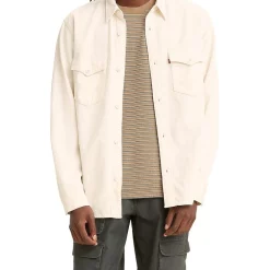 Promo 🤩 Levi's Relaxed Fit Western 👕 Shirt In Cream 💯