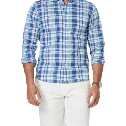 Discount 😀 Gazman Tailored Casual Slub Check Long Sleeve 👕 Shirt In Multi Check ❤️