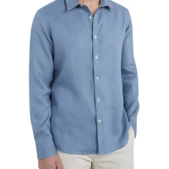 Flash Sale 🎁 French Connection Linen Classic Fit 👕 Shirt In Smoke Blue 😉