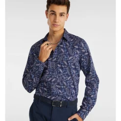 Outlet 🔔 Yd. Ritter Paisley Slim 👕 Shirt In Navy 😉