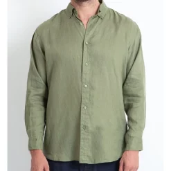 New 🔥 DESTii Long Sleeve Linen 👕 Shirt In Khaki ✨