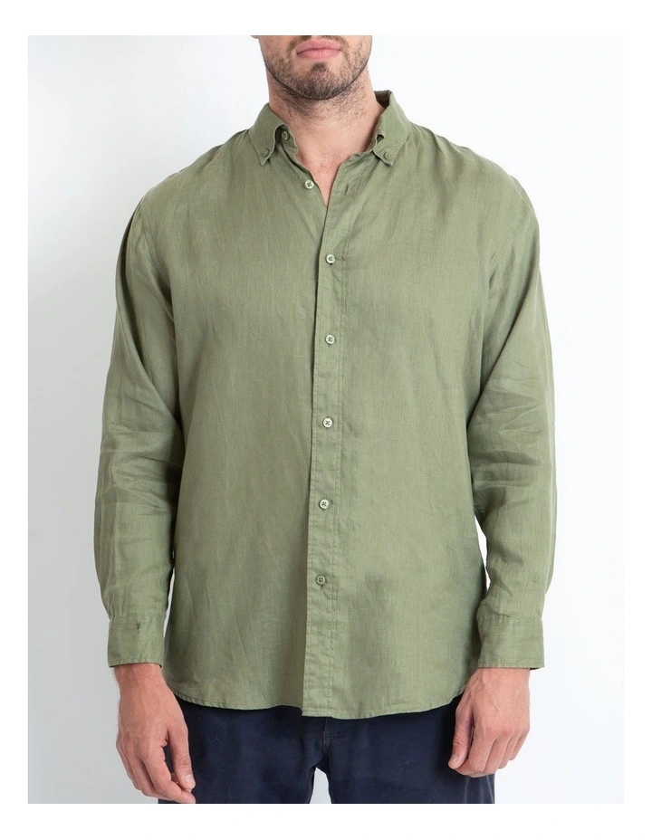 New π₯ DESTii Long Sleeve Linen π Shirt In Khaki β¨